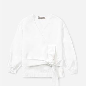 Everlane poplin wrap top 00